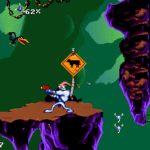 アースワームジムのゲーム画面