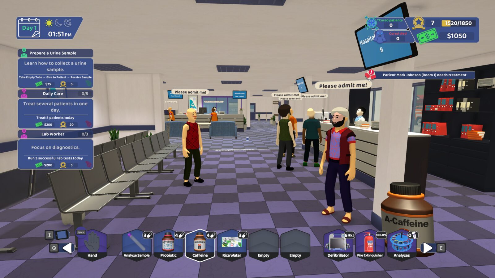 トゥーハンズホスピタルアシスタントシミュレーター Two Hands Hospital Assistant Simulatorのゲーム画面